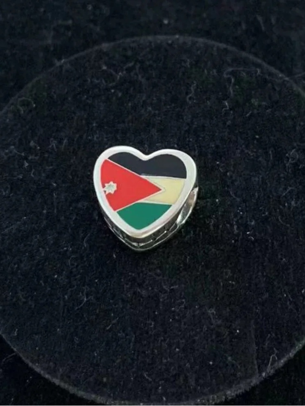 Pandora Heart Flag Enamel Charm - Red Black Green Gold
